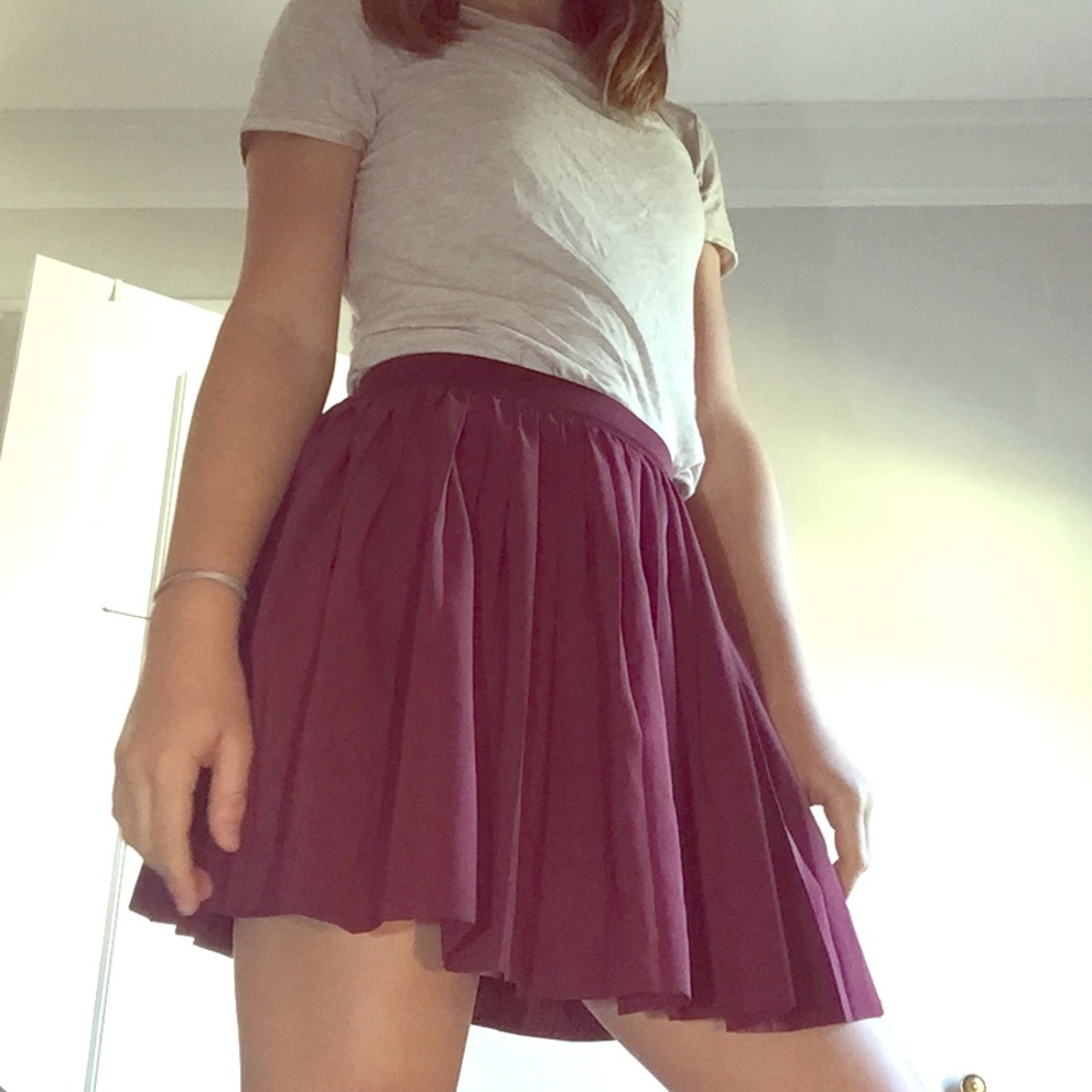 Maroon pleated skirt- Divided